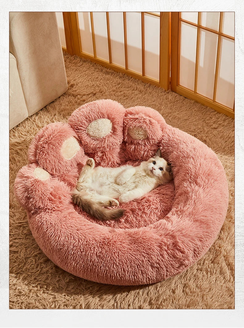 Lit douillet pour chien et chat – Peluche hiver, coussin apaisant